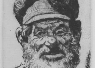 Otto Quante - Portrait - Porträt eines alten Mannes mit Vollbart und Schirmmütze